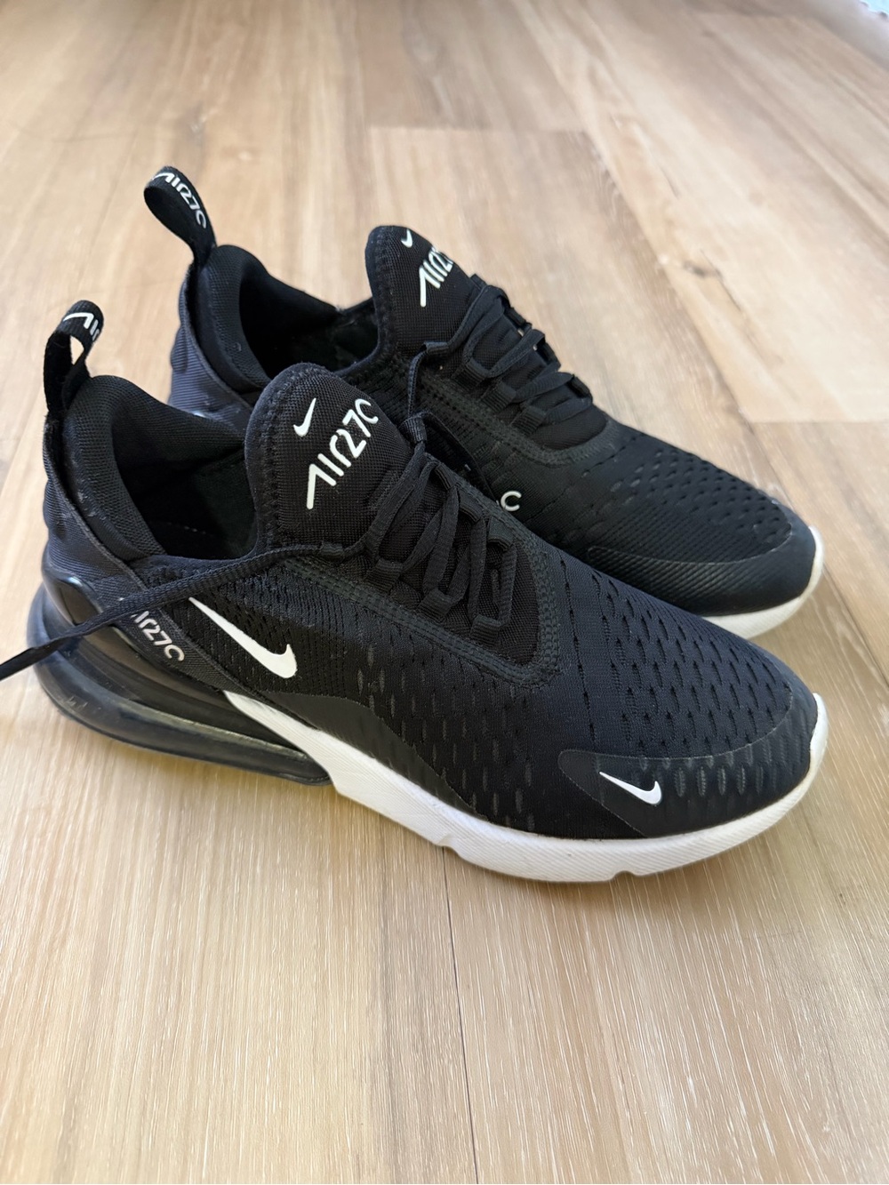 Nike Air Max 270 Men's Black with White Accents Athletic Shoes